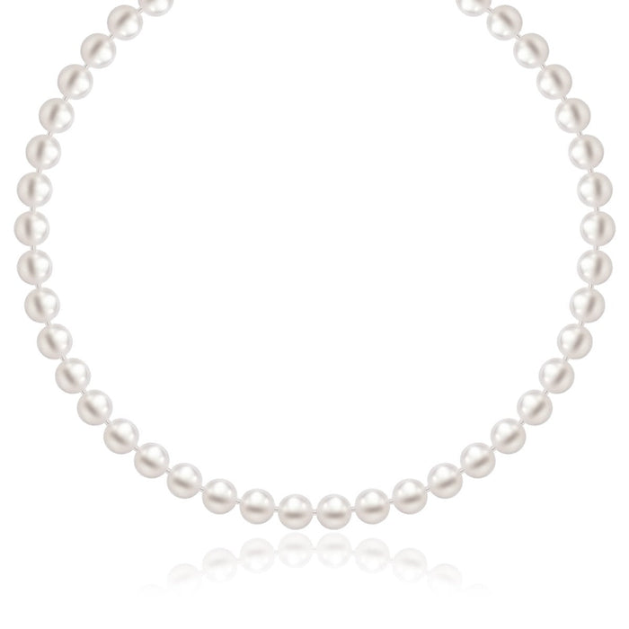 14k Yellow Gold Necklace with White Freshwater Cultured Pearls (6.0mm to 6.5mm) by Avera Group