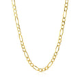 10K Yellow Gold Solid Figaro Chain (3.70 mm) by Avera Group