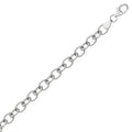 Sterling Silver Rhodium Plated Fancy Charm Bracelet by Avera Group