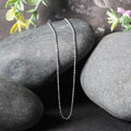 14k White Gold Diamond-Cut Bead Chain (1.10 mm) by Avera Group
