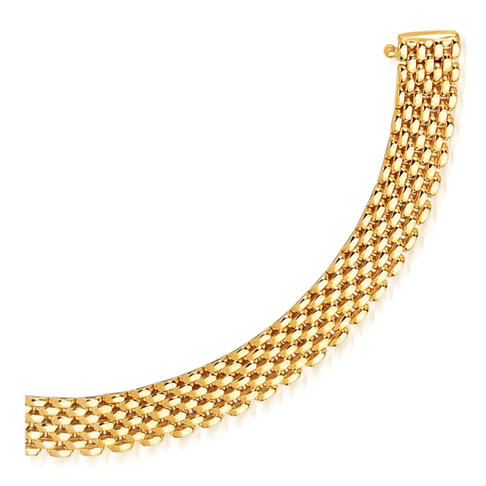 14k Yellow Gold Flexible Panther Line Bracelet (9.00 mm) by Avera Group