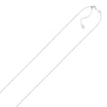 14k White Gold Adjustable Cable Chain (1.10 mm) by Avera Group
