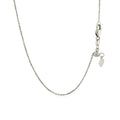 14k White Gold Adjustable Cable Chain (1.10 mm) by Avera Group