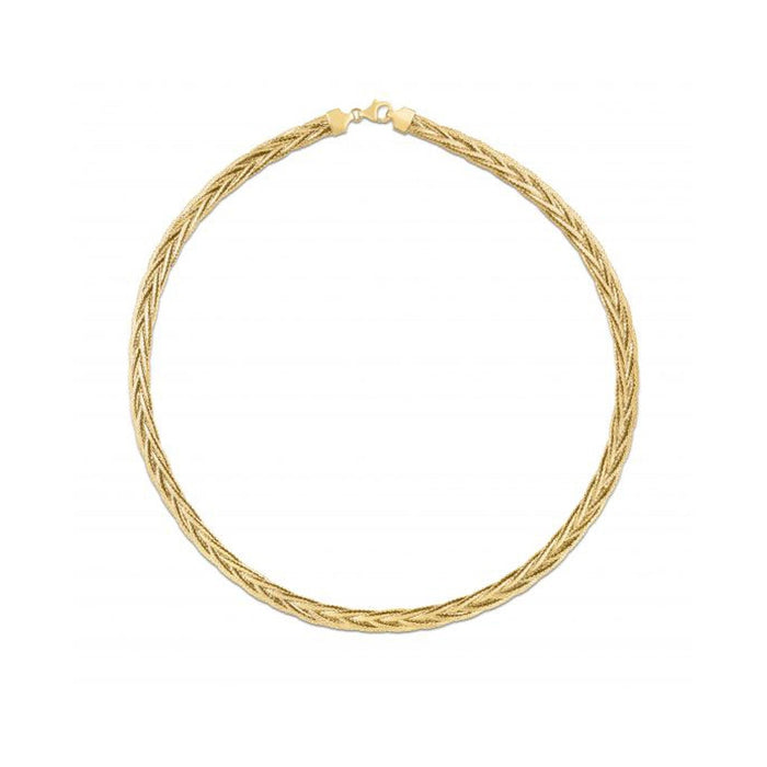 14k Yellow Gold Rapunzel Woven Necklace by Avera Group