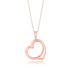 14k Rose Gold Floating Heart Drop Pendant