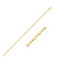 14k Yellow Gold Diamond-Cut Alternating Bead Chain (1.30 mm) by Avera Group