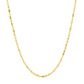 14k Yellow Gold Diamond-Cut Alternating Bead Chain (1.30 mm) by Avera Group