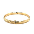 14k Yellow Gold Domed Bangle with a Weave Motif by Avera Group