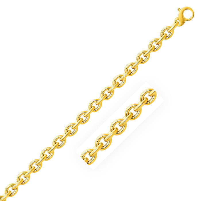 14k Yellow Gold Polished Cable Motif Bracelet (9.65 mm) by Avera Group