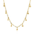 Choker Necklace with Hammered Beads in 14k Yellow Gold by Avera Group