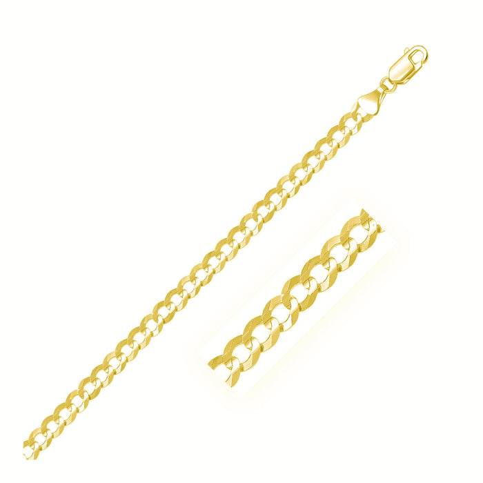 14k Yellow Gold Solid Curb Chain (5.70 mm) by Avera Group