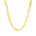 14k Yellow Gold Solid Curb Chain (5.70 mm) by Avera Group