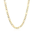 14K Yellow Gold Solid Pave Figaro Chain (3.80 mm) by Avera Group
