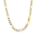 14K Yellow Gold Solid Pave Figaro Chain (3.80 mm) by Avera Group