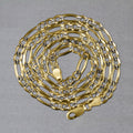 14K Yellow Gold Solid Pave Figaro Chain (3.80 mm) by Avera Group