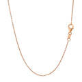 14k Rose Gold Oval Cable Link Chain (0.97 mm) by Avera Group