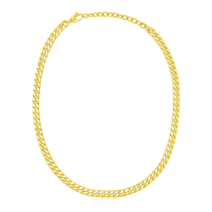 14k Yellow Gold Cuban Chain Choker Necklace by Avera Group