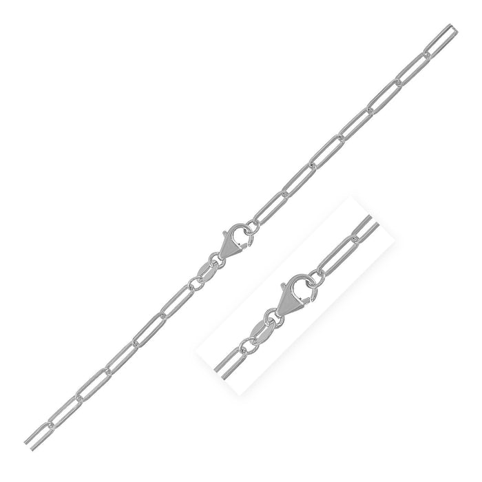 14K White Gold Paperclip Chain (2.50 mm) by Avera Group