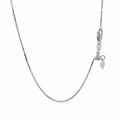 14k White Gold Adjustable Box Chain (0.85 mm) by Avera Group