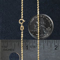 10k Yellow Gold Solid Diamond Cut Rope Chain (1.40 mm) by Avera Group