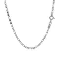 14k White Gold Solid Figaro Chain 1.9mm by Avera Group