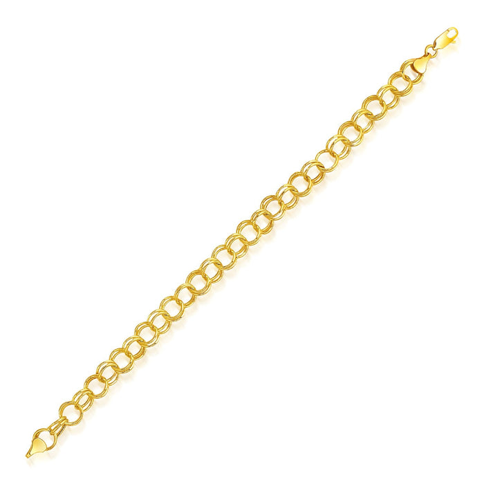 14k Yellow Gold Lite Charm Bracelet (8.00 mm) by Avera Group