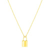 14k Yellow Gold Padlock Necklace