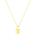 14k Yellow Gold Padlock Necklace by Avera Group