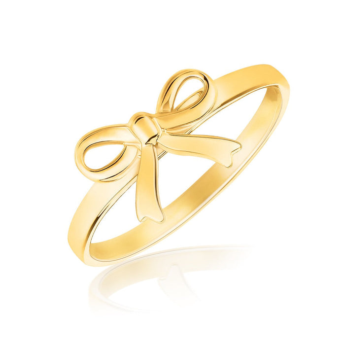 14k Yellow Gold Bow Ring by Avera Group