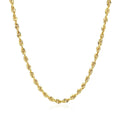 14k Yellow Gold Solid Diamond Cut Rope Chain (2.75 mm) by Avera Group