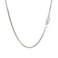 14k White Gold Round Box Chain (1.80 mm) by Avera Group