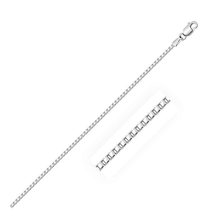 Sterling Silver Rhodium Plated Box Chain 1.8mm by Avera Group