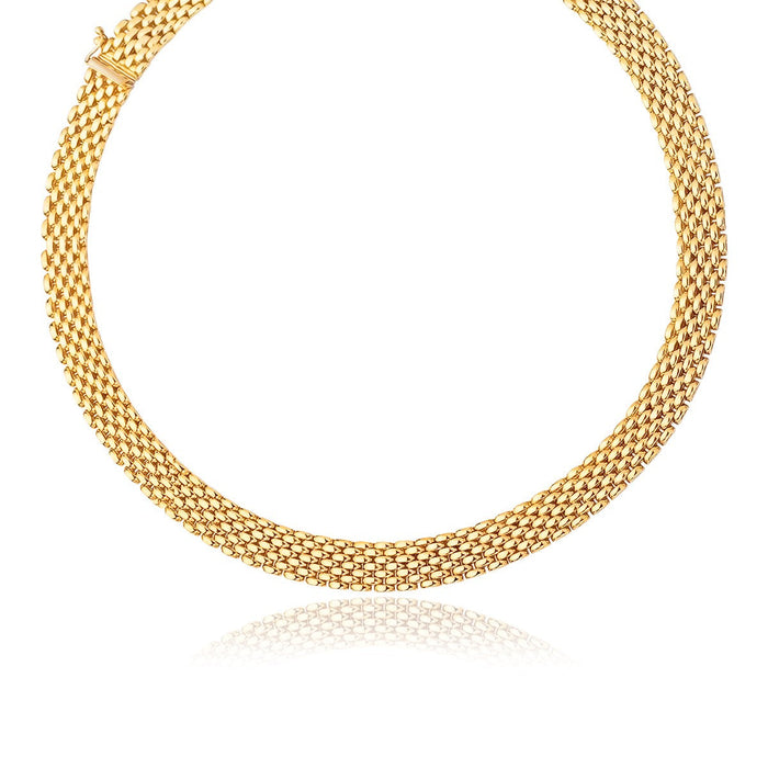 14k Yellow Gold Flexible Panther 9.0mm Line Necklace by Avera Group