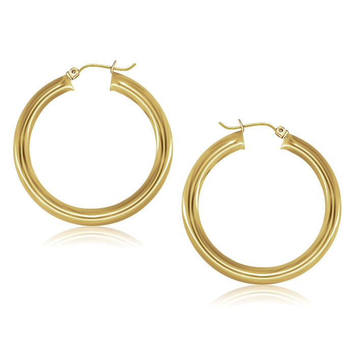 14k Yellow Gold Polished Hoop Earrings (5x40mm) by Avera Group