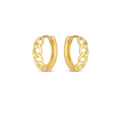 14k Yellow Gold Curb Huggie Hoop by Avera Group