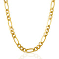 14k Yellow Gold Solid Figaro Chain (7.00 mm) by Avera Group