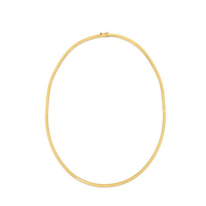 14k Yellow Gold Brick Omega Necklace by Avera Group
