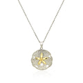 Designer Sterling Silver and 14k Yellow Gold Sand Dollar Pendant by Avera Group