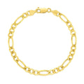 4.5mm 10k Yellow Gold Solid Figaro Bracelet by Avera Group
