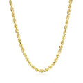 3.5mm 10k Yellow Gold Solid Diamond Cut Rope Chain by Avera Group