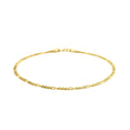 14k Yellow Gold Figaro Anklet 1.5mm by Avera Group