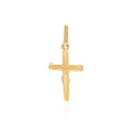 14k Two Tone Gold Crucifix Motif Pendant by Avera Group