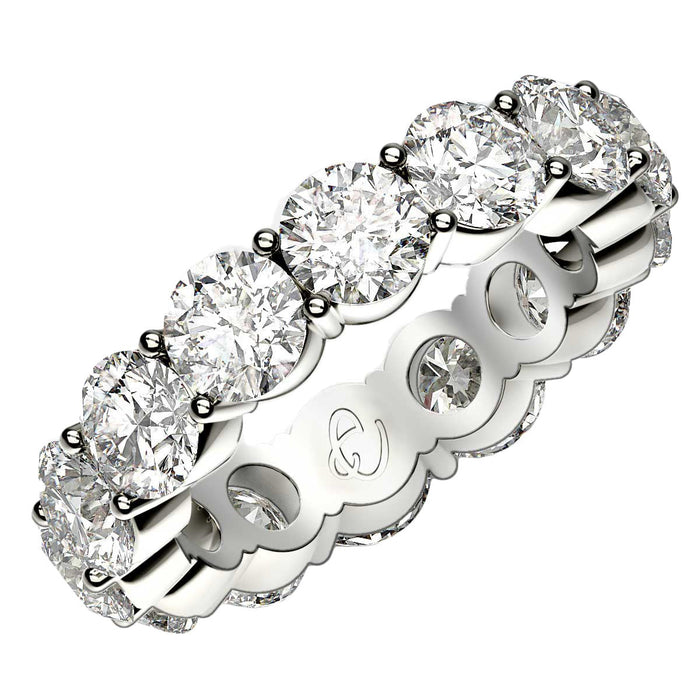 Round Cut Lab Grown Diamond Eternity Ring in 14k White Gold (6 cttw FG/VS2) by Avera Group
