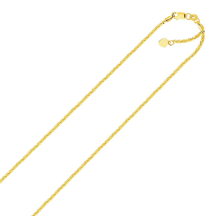 10k Yellow Gold Adjustable Sparkle Chain 1.5mm by Avera Group