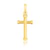 14k Yellow Gold Cross Pendant with Rounded Ends