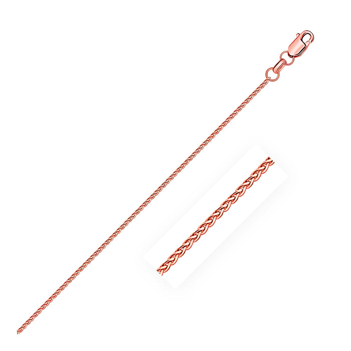 14k Rose Gold Diamond Cut Round Wheat Chain (1.20 mm) by Avera Group