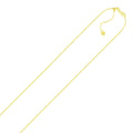 14k Yellow Gold Adjustable Cable Chain (1.10 mm) by Avera Group