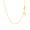 14k Yellow Gold Adjustable Cable Chain (1.10 mm) by Avera Group