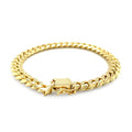 8.2mm 10k Yellow Gold Classic Miami Cuban Solid Bracelet by Avera Group