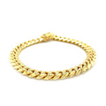 8.2mm 10k Yellow Gold Classic Miami Cuban Solid Bracelet by Avera Group